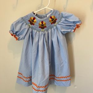 Smocked Auctions Thanksgiving Turkey Dress